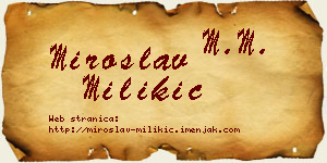 Miroslav Milikić vizit kartica